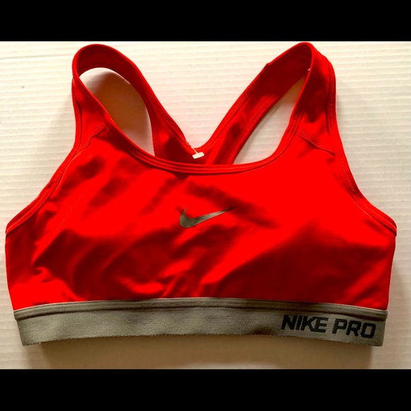 Nike Pro Sports Bra Size Small Red Gently used - Picture 1 of 2